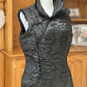 Elegant Black Brocade Sleeveless Top